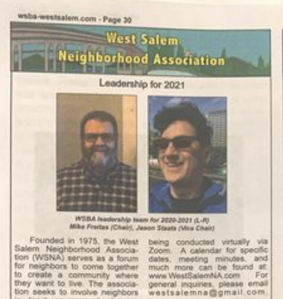 New Leadership for West Salem Neighborhood Association